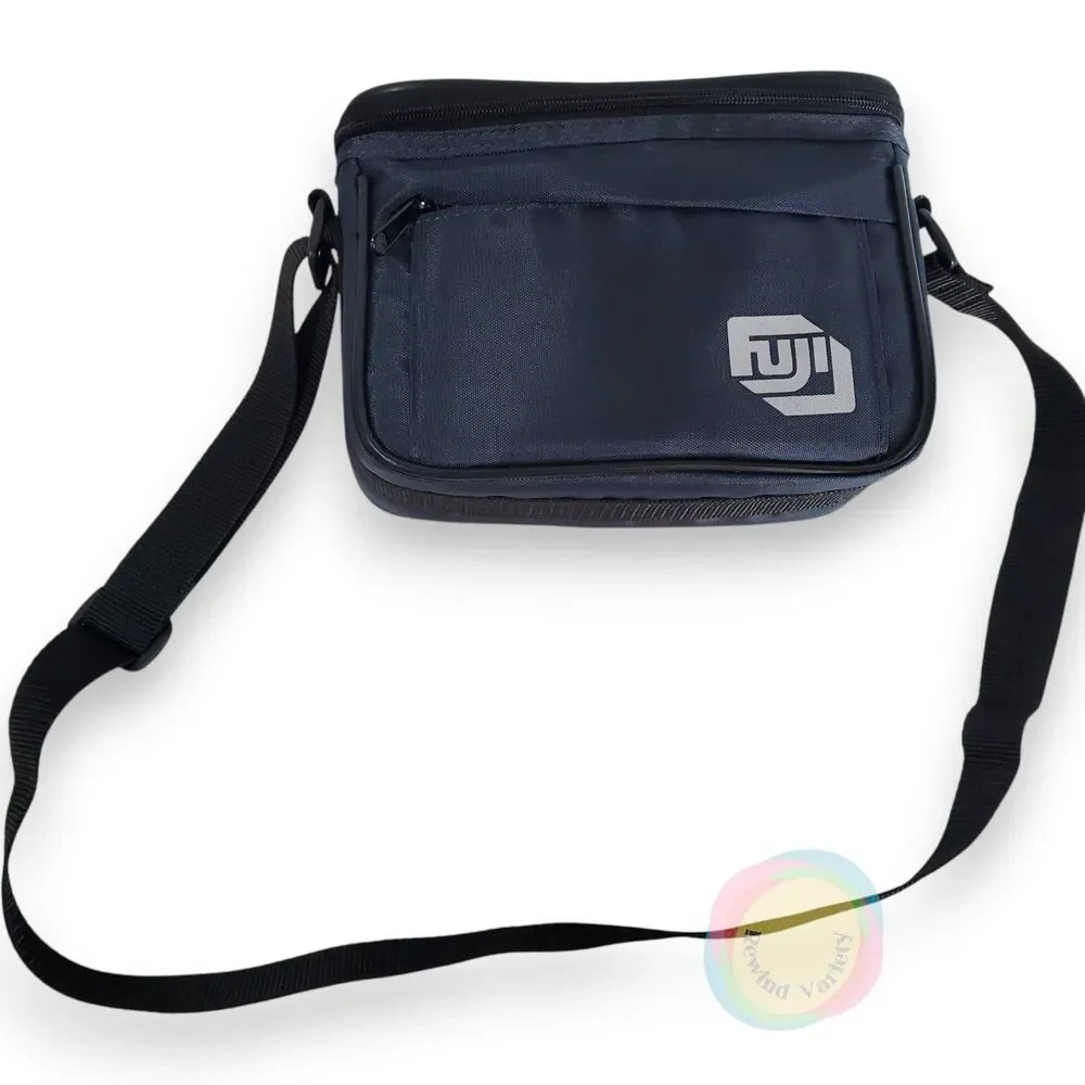 Vintage Fuji Camera Bag Navy Blue Adjustable Nylon